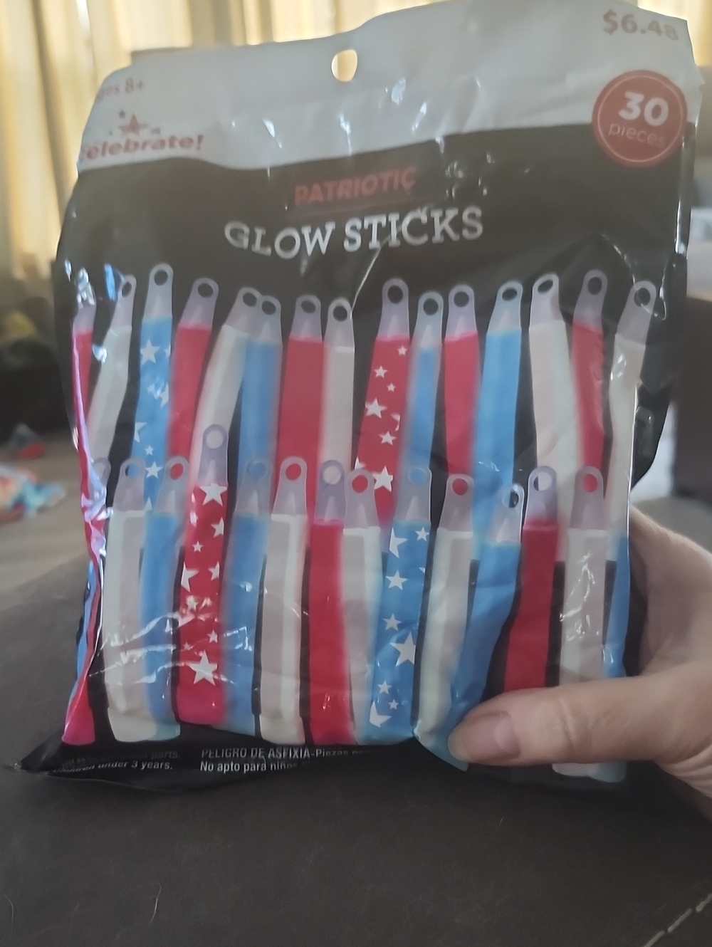 Patriotic Glow Sticks - Red, White & Blue - 30 Pack